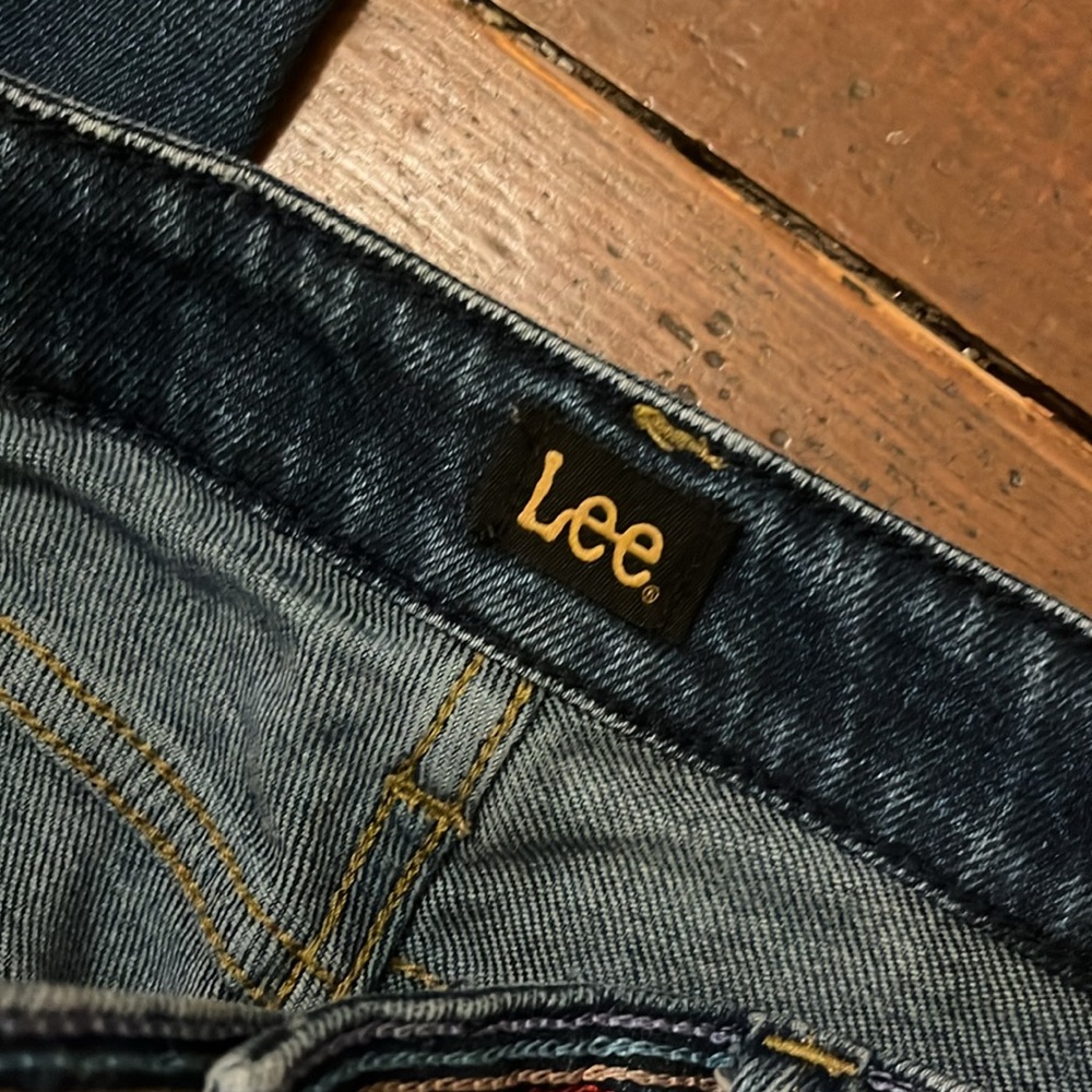 Free People x Lee Rainbow Stitching flare high rise jeans - Picture 9 of 10